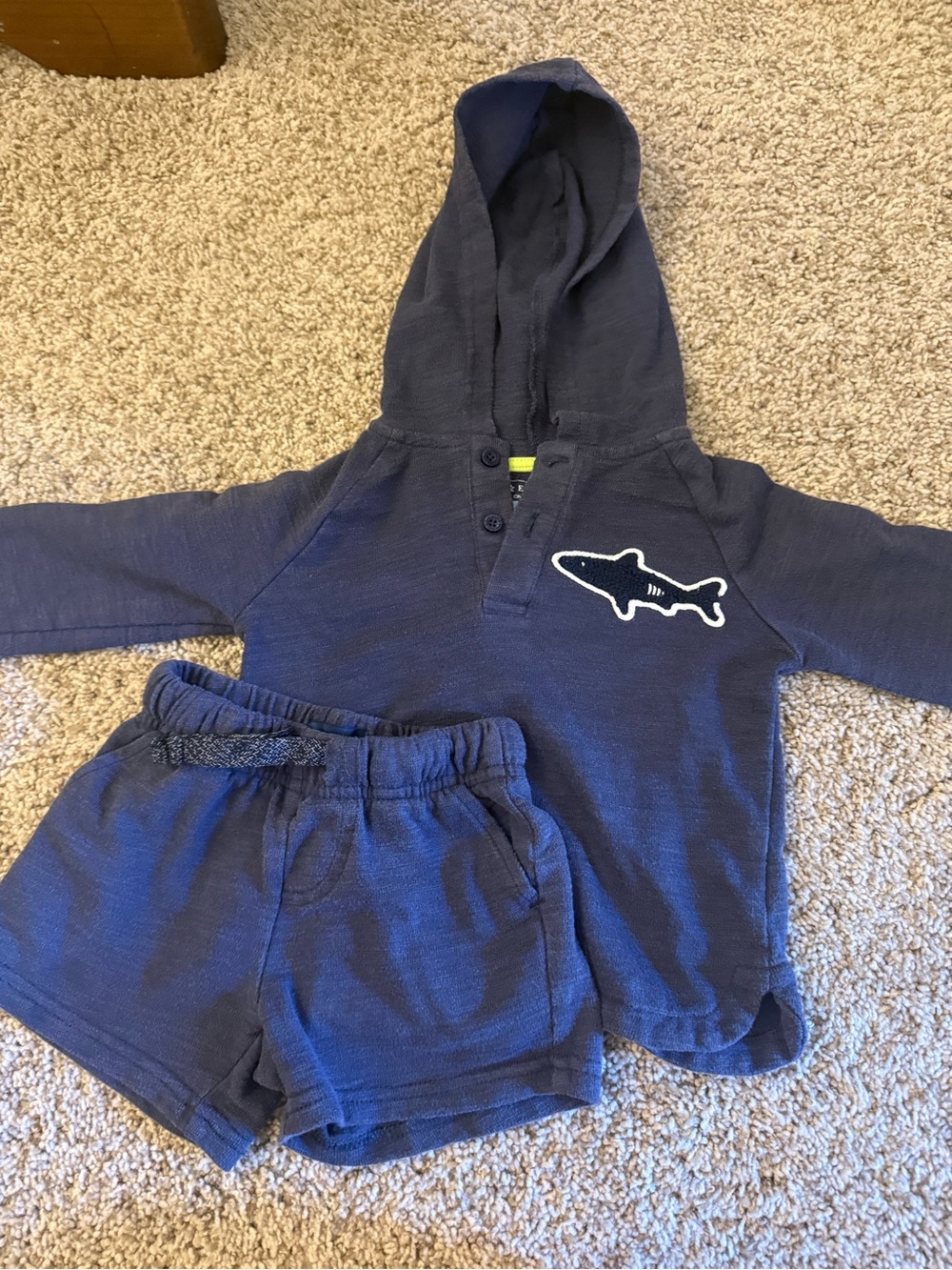 Andy & Evan Navy sweatshirt and shorts set 2t